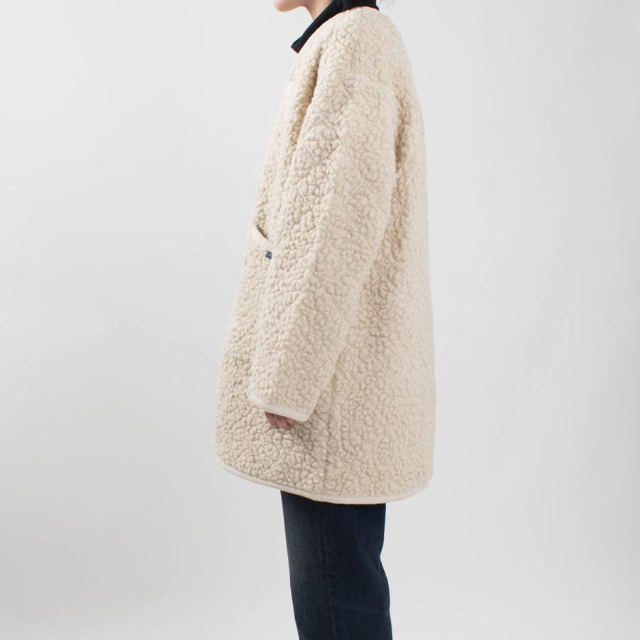 LAVENHAM ［ラベンハム］LONGLINE COLLARLESS SHERPA JACKET