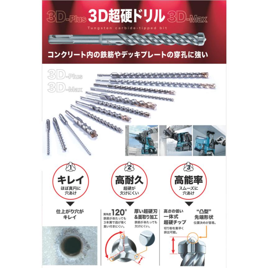 マキタ（makita） 3Dプラス超硬ドリル (SDSプラスシャンク) A-54134