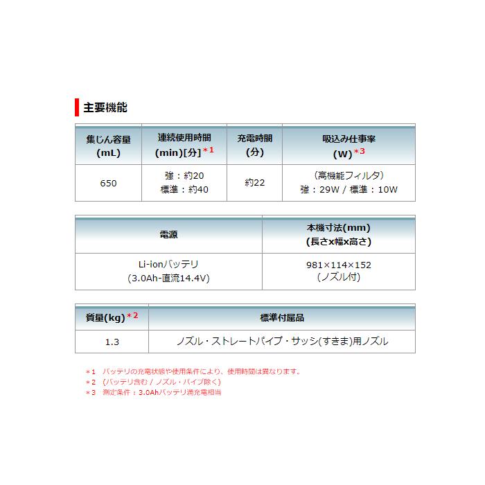 マキタ 14.4V 充電式クリーナー 白 CL141FDZW 本体のみ ※バッテリー、充電器別売 カプセル式 ワンタッチスイッチ｜asahiya-himeji｜05