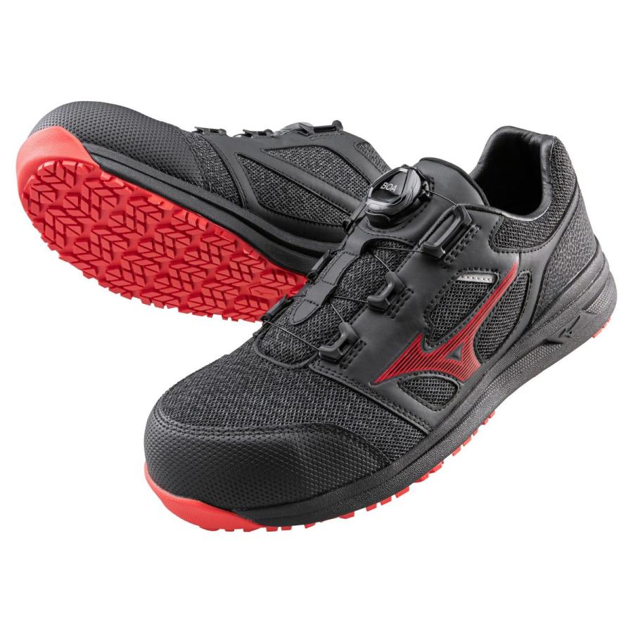 ミズノ オールマイティ LSII52L BOA ブラック×レッド F1GA220209 安全