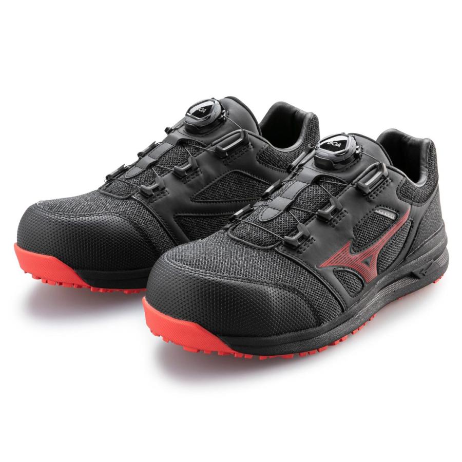 ミズノ オールマイティ LSII52L BOA ブラック×レッド F1GA220209 安全