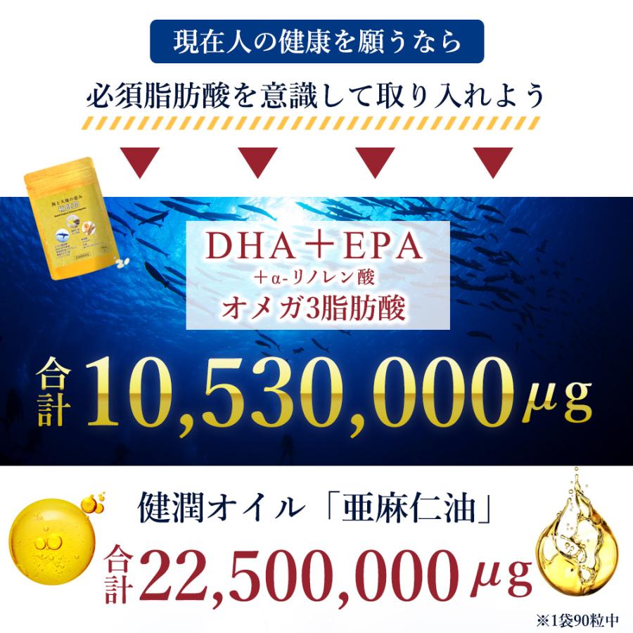 オメガ3 DHA EPA サプリ オメガ3 魚 α-リノレン酸 亜麻仁油 青魚 ダイエット サプリメント サラサラ 健康維持 ケルセチン 美容 健康 えごま油 極健潤 30日分｜asahiyanet｜05