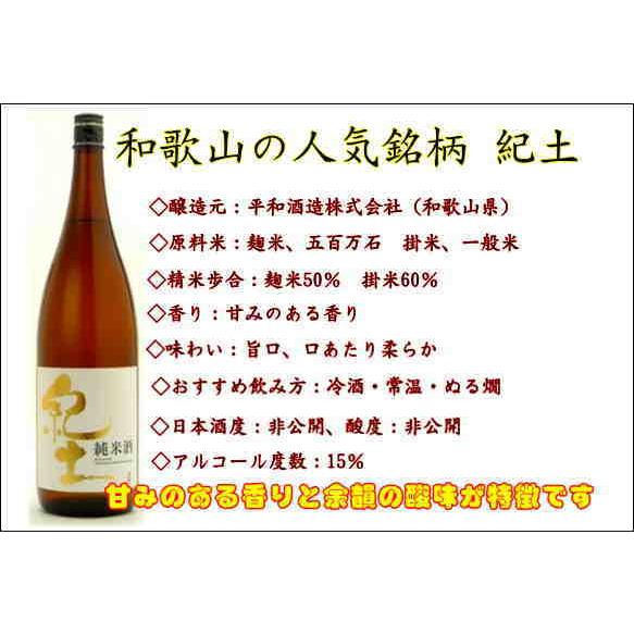 日本酒 紀土 キッド KID純米酒 1800ml 平和酒造｜asahiyasaketen
