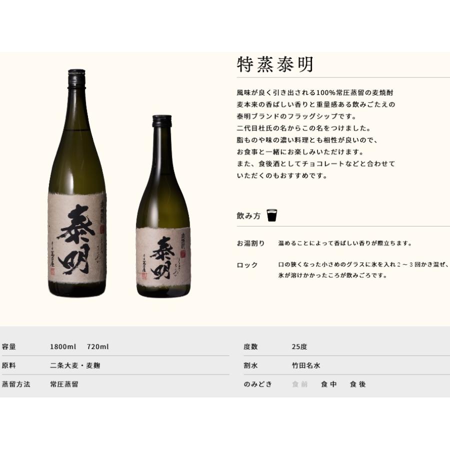 麦焼酎 泰明 たいめい 特蒸泰明 7ml 大分県 藤居醸造 Taimeitokujyo7mugisyotyu 朝日屋酒店 ヤフー店 通販 Yahoo ショッピング