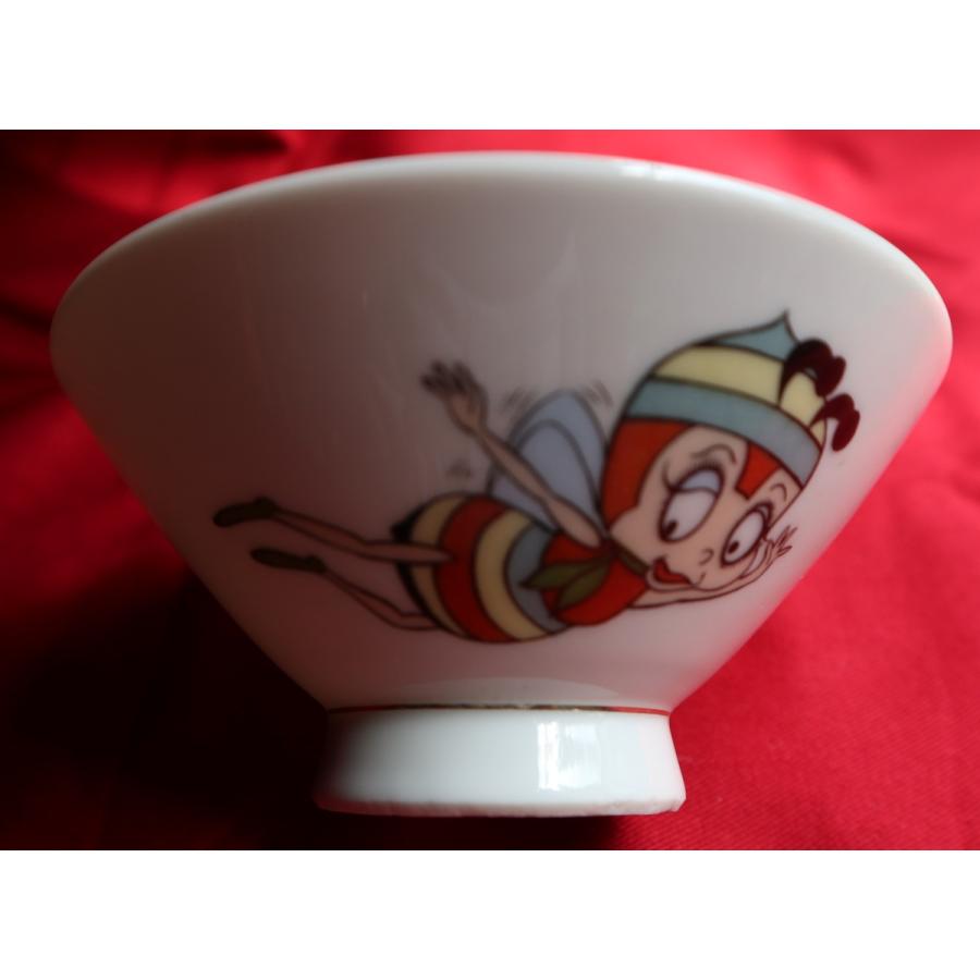 茶碗 アニメ 昆虫物語 みなしごハッチ ミツバチ柄の茶碗 お茶碗 日本製 昭和レトロ タツノコプロ みつばち ポイント消化 初回限定