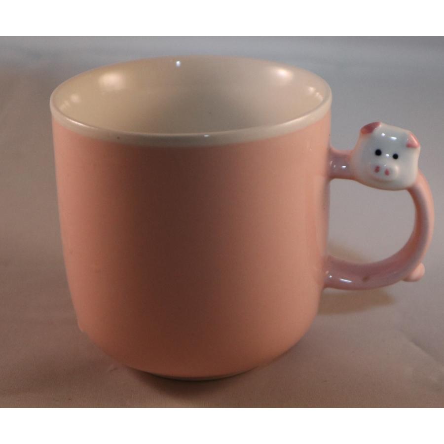 マグカップ かわいい ブタ柄の陶器カップ ブタ ぶた 子供 キッズ 国産