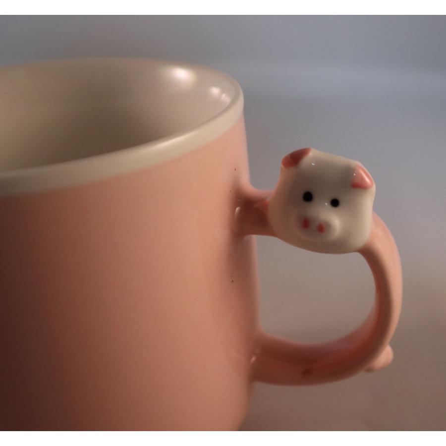 マグカップ かわいい ブタ柄の陶器カップ ブタ ぶた 子供 キッズ 国産