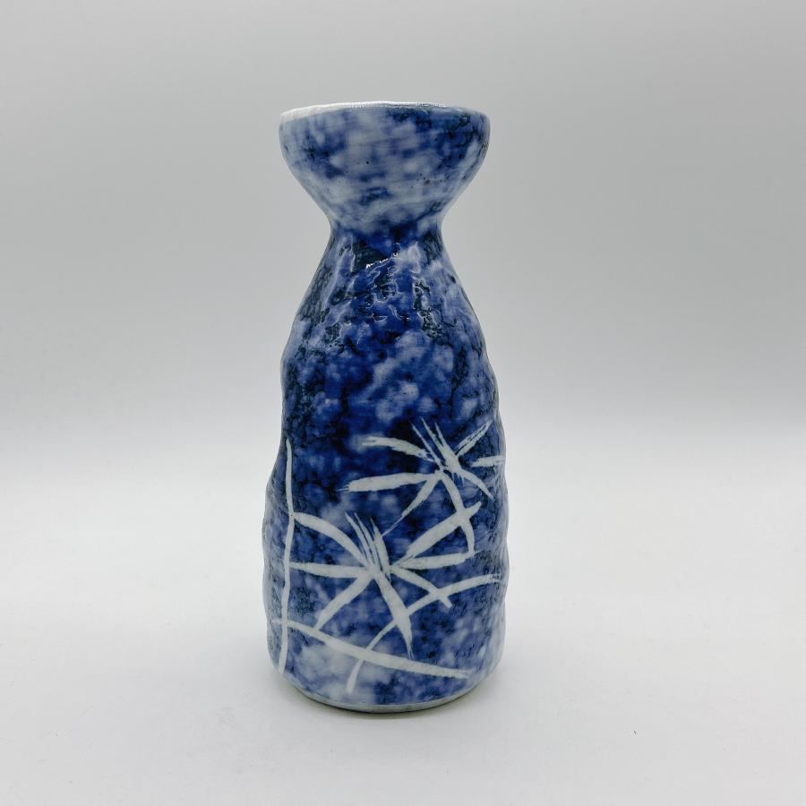 徳利 2合 とっくり 昭和レトロ 在庫限り 懐かしい ブルー 草 綺麗 花