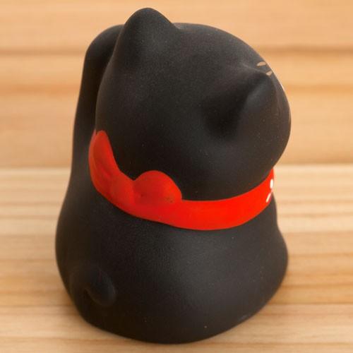 招き猫 黒猫 家内安全 薬師窯 錦彩福おいで 雑貨 ネコ ねこ かわいい