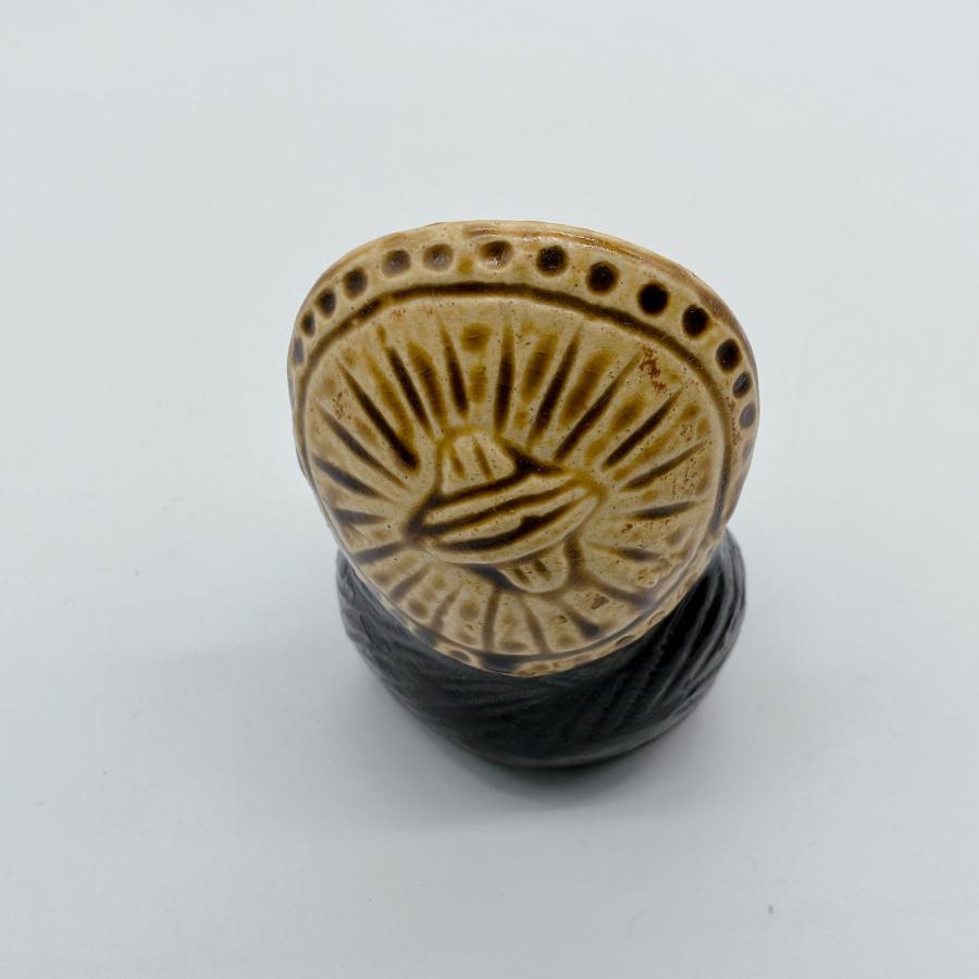 信楽焼 ミニたぬき オス 日本製 楊枝立て ペン立て かわいい 粗品 ミニ