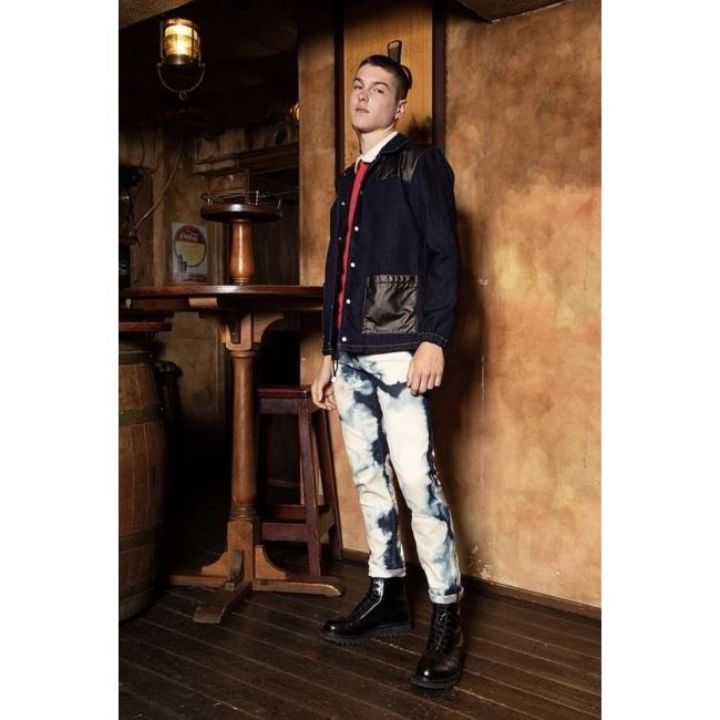 オリジナルJOHN Tears of swan × Original John BLEACHED SKINNY PANTS BLUE