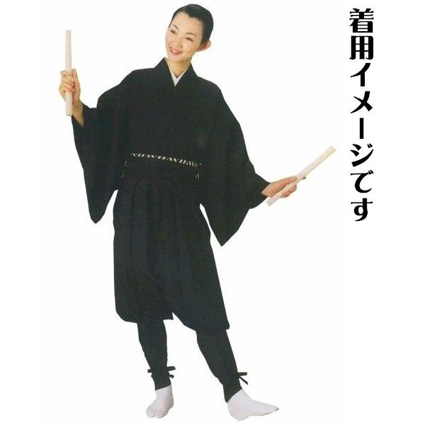 たっつけ袴 黒 無地 南京玉すだれ 手古舞 袴 （s歓8710） 仕立上がり 大道芸 南京玉簾 日本舞踊 時代劇 演劇 取寄せ商品_1