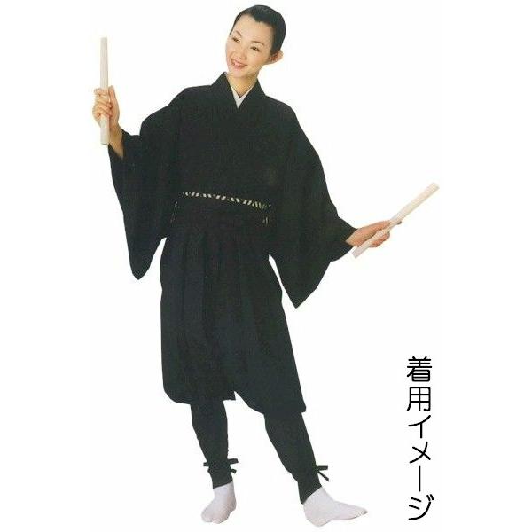 着物 袴下着物 黒 無地 仕立上り 半着付け （s鳴8751） 仕立上がり 袴姿 大道芸 南京玉すだれ 手古舞 踊り まつり 日本舞踊 時代劇 取寄せ商品_1