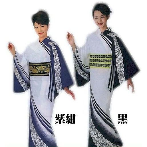 浴衣 反物 白 青海波 メンズ レディース 絵羽 ゆかた 祭 （s晴2109-10