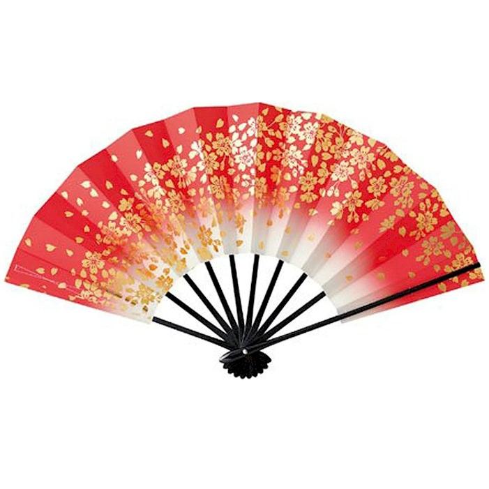 舞扇子 赤 黒 紫 桜吹雪 桜 日本製 舞踊 扇子 舞扇 踊り （松1305-06