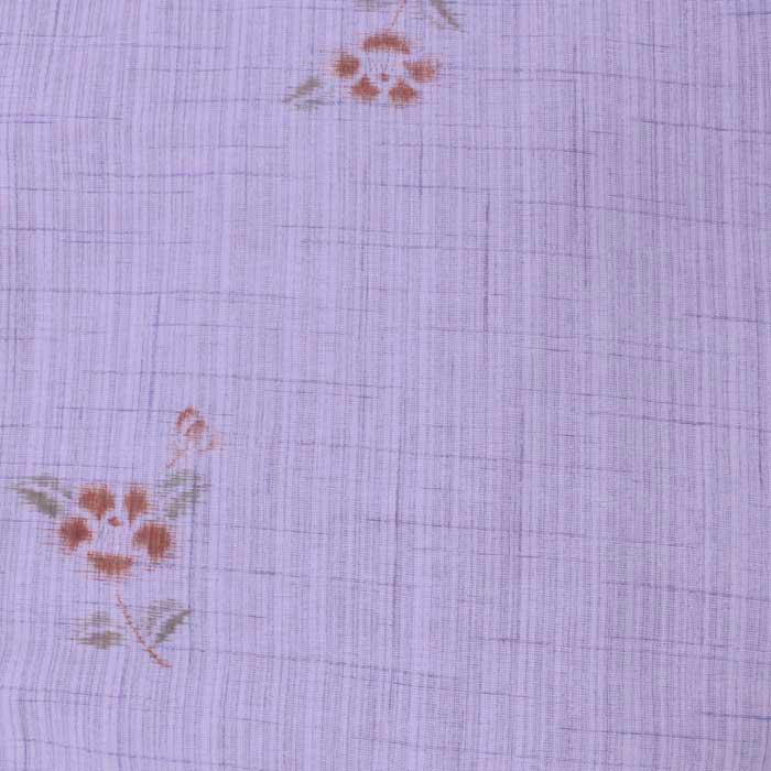 東レ シルック 着物 紗 夏 小紋 M 藤色地 花柄 洗える着物 夏用