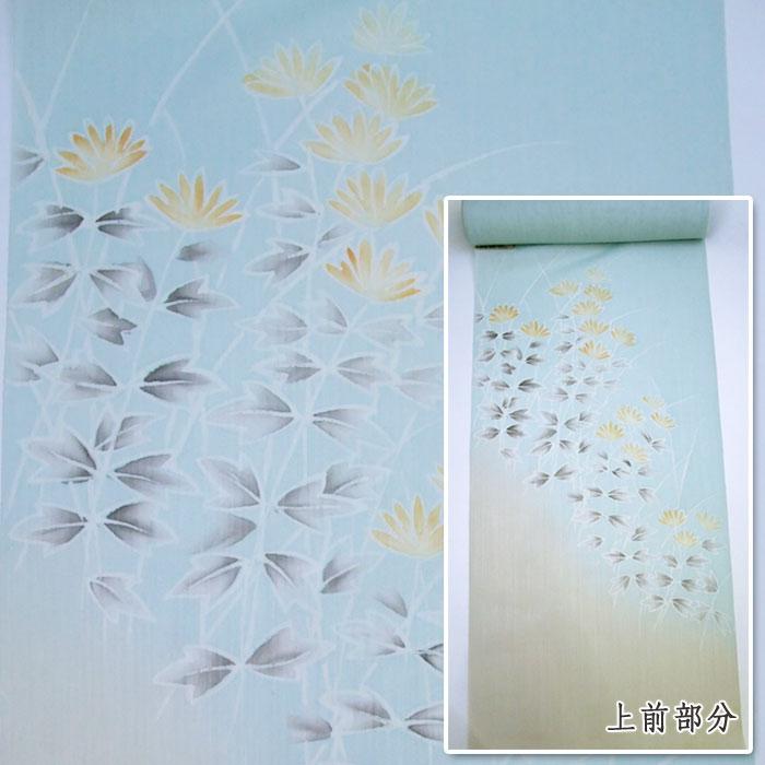 シルック 東レシルック 反物 紗 付下げ 錆青磁色 野菊 東レ 夏