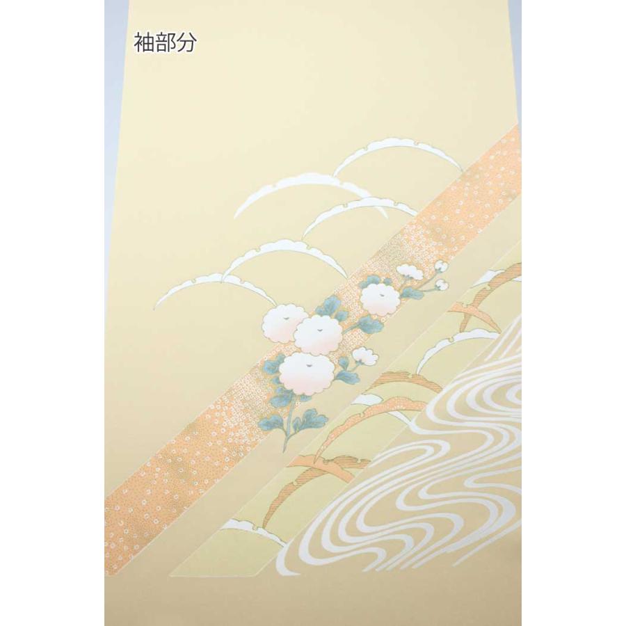 付け下げ 反物 絵羽 波 松 露芝 菊 踊り 舞台 着物 未仕立て 附下 化繊