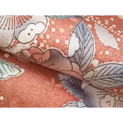 仮絵羽 訪問着 柿渋 桜着物 蔵出し きもの ほうもんぎ 礼装 送料無料 ZR_2
