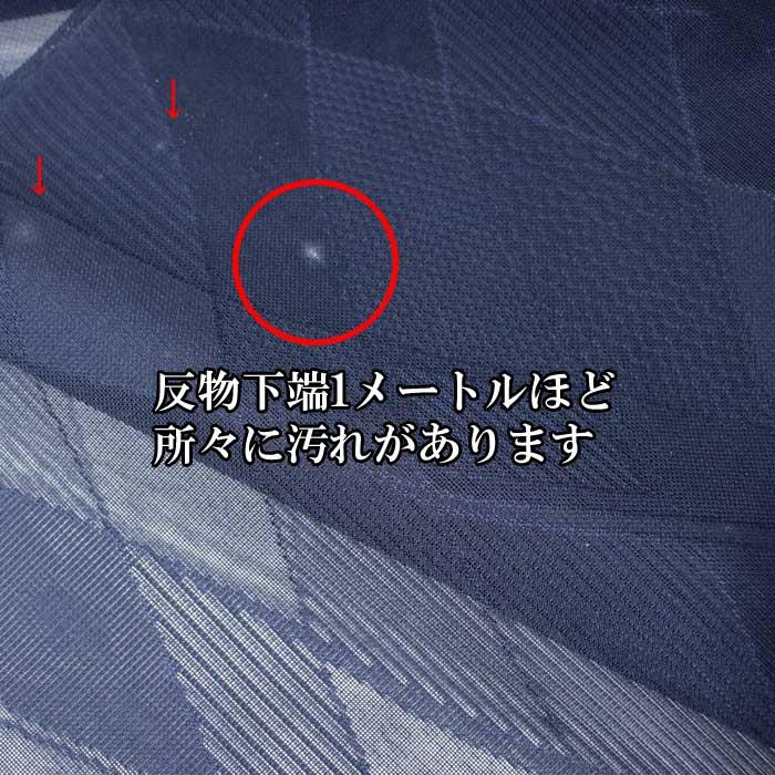 羽織 反物 正絹 夏 羽尺 紗 薄物 紺 未仕立て 訳あり アウトレット ZR