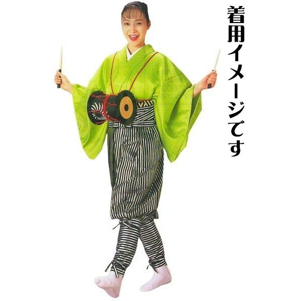 たっつけ袴 銀 黒 箔押 縞 南京玉すだれ 手古舞 袴 （s策8707） 仕立