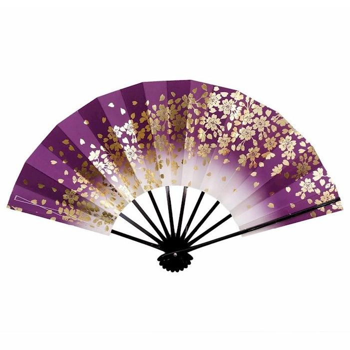 舞扇子 赤 黒 紫 桜吹雪 桜 日本製 日本舞踊 （松1305-06,2008） 舞扇 