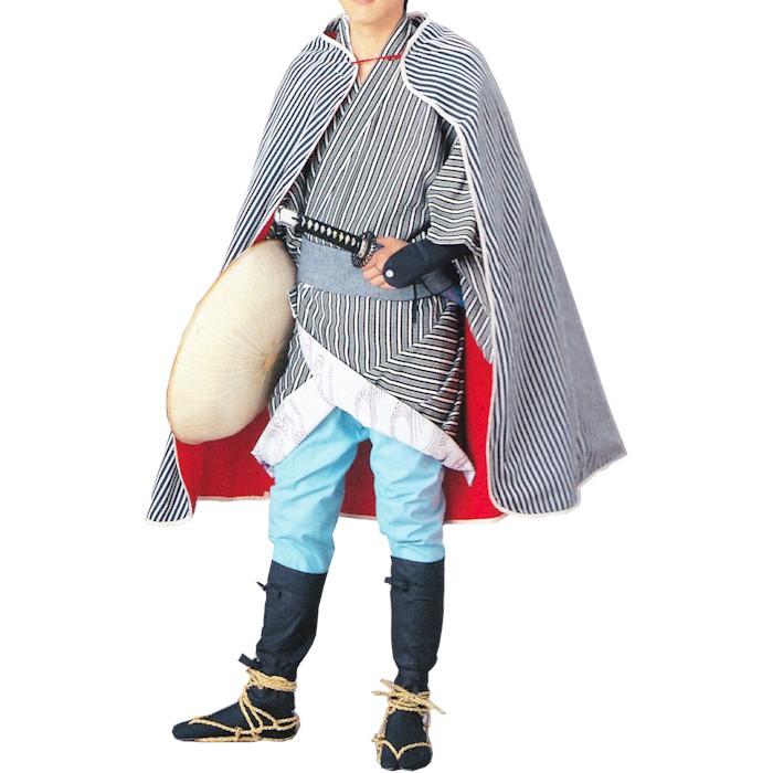 股旅 衣裳 セット 着物 合羽 帯 三度笠 股引 手甲 脚絆 わらじ 時代劇