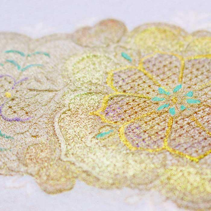 帯揚げ 帯あげ 正絹 スワトウ刺繍 ピンク 白 絹 おびあげ 着物 きもの 1点までメール便可_2