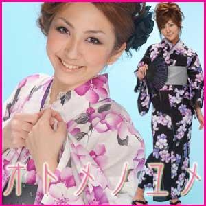 オトメノユメ ゆかた よろけ縞 桜 レディース 婦人 浴衣 単品 ZR 