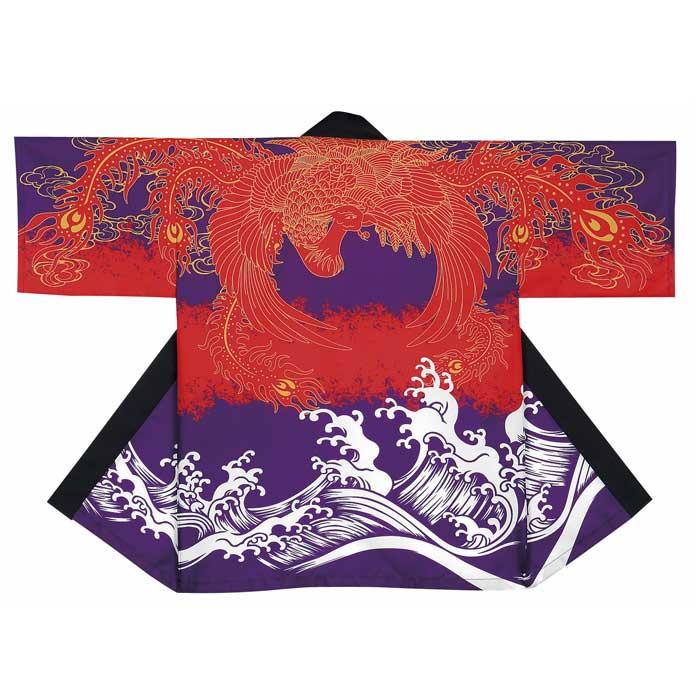 祭半纏 法被 半纏 赤 紫 鳳凰 火の鳥 はっぴ ハッピ 祭 (o杉7437) よさこい