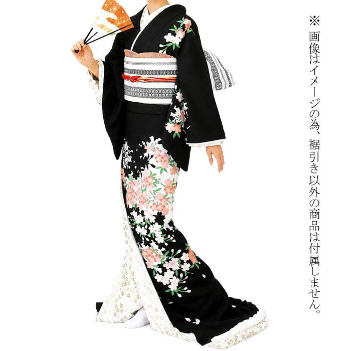 着物 黒 桜 裾引き 仕立上り （s2926 os278） 仕立上がり お引き