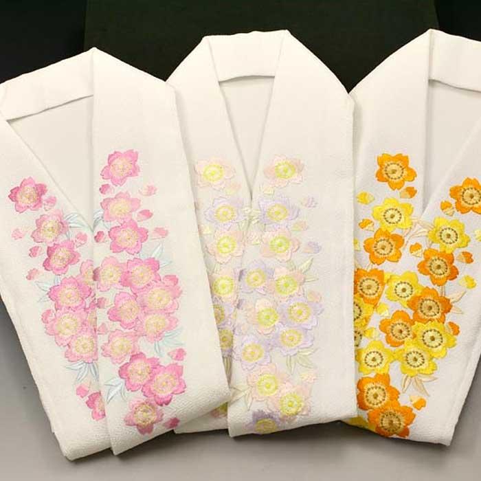 刺繍 美容衿 重ね衿 桜 重ね襟 かさね襟 伊達衿 着物 和装 花柄 成人式