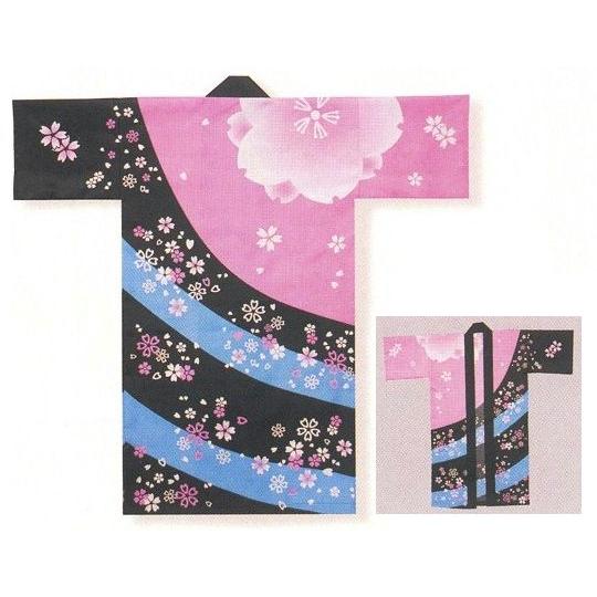 法被 ロング 長半纏 長い ピンク 桜 はっぴ ハッピ 祭 （m調6461