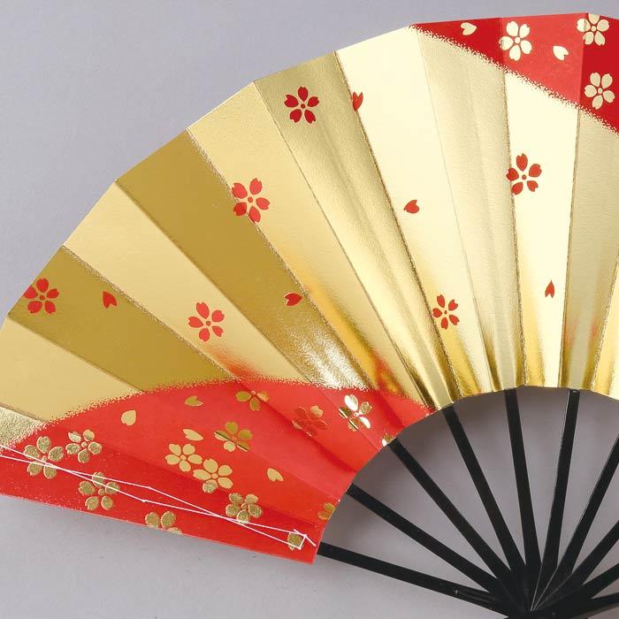 舞扇子 桜 赤 金 黒塗り 日本製 日本舞踊 (g愛1658) 舞扇 踊り 舞扇子 桜 赤 金 黒塗り 日本製 日本舞踊 (g愛1658) 舞扇 踊り