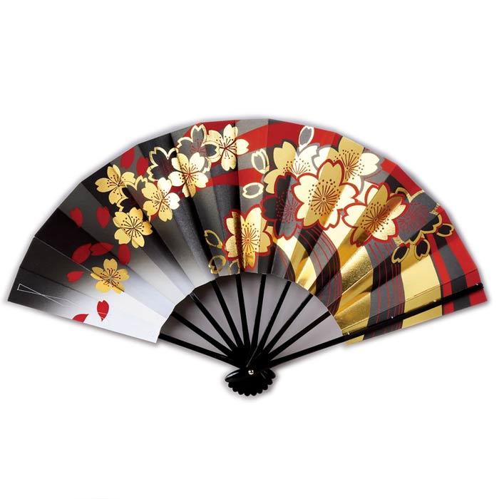 舞扇子 桜 黒 赤 金 日本製 日本舞踊 扇子箱付 (g撰288) 舞扇 舞扇子 桜 黒 赤 金 日本製 日本舞踊 扇子箱付 (g撰288) 舞扇