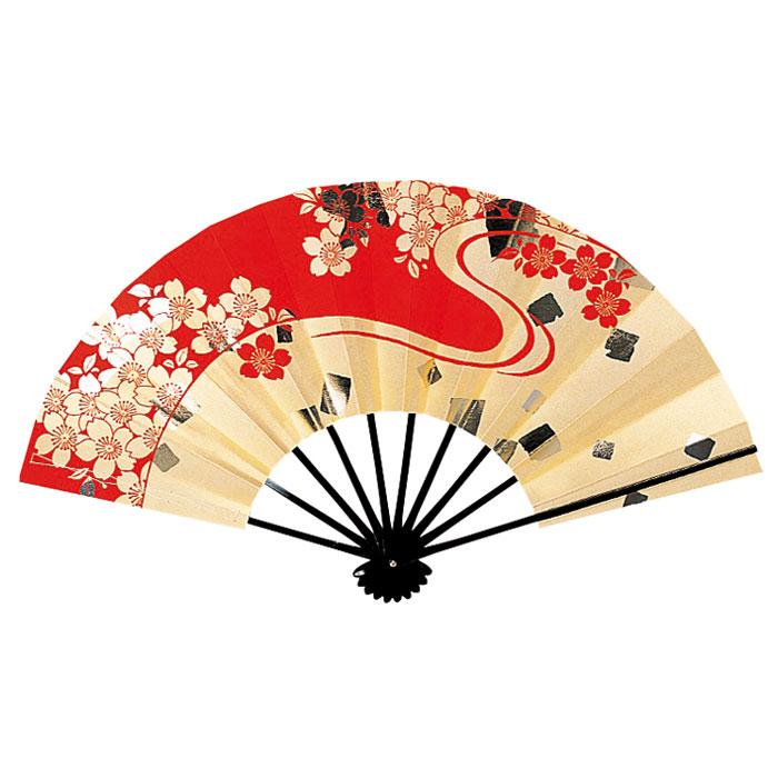 舞扇子 赤 金 切箔 桜 流水 扇子箱付 日本製 日本舞踊 (o舞2244 舞扇子 赤 金 切箔 桜 流水 扇子箱付 日本製 日本舞踊 (o舞2244