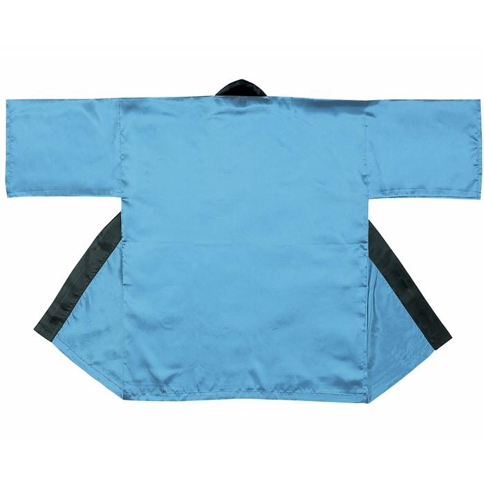 法被 半纏 水色 ブルー サテン 無地 はっぴ ハッピ 祭 メンズ