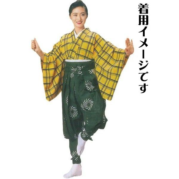 たっつけ袴 緑 毛卍文 獅子毛 南京玉すだれ 手古舞 袴 （s元8701