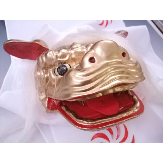 日本舞踊小道具 連獅子 獅子頭 金獅子 白毛 親　しころ絹 日本舞踊小道具 連獅子 獅子頭 金獅子 赤毛 子 : おどり用品の扇