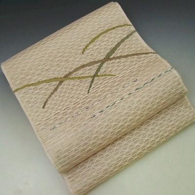 【新品未使用】夏帯　露芝草　正絹 正絹 夏 袋帯 露芝 芝草 未仕立て 夏用 帯 ふくろ帯 着物 きもの 絽 紗