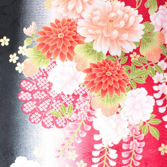 卒業式 二尺袖着物 総柄 紅色 黒 菊 桜 藤 着物 二尺袖 きもの 和服 レディース 女性 レトロ 謝恩会 袴 K 浅草きもの市 通販 Yahoo ショッピング