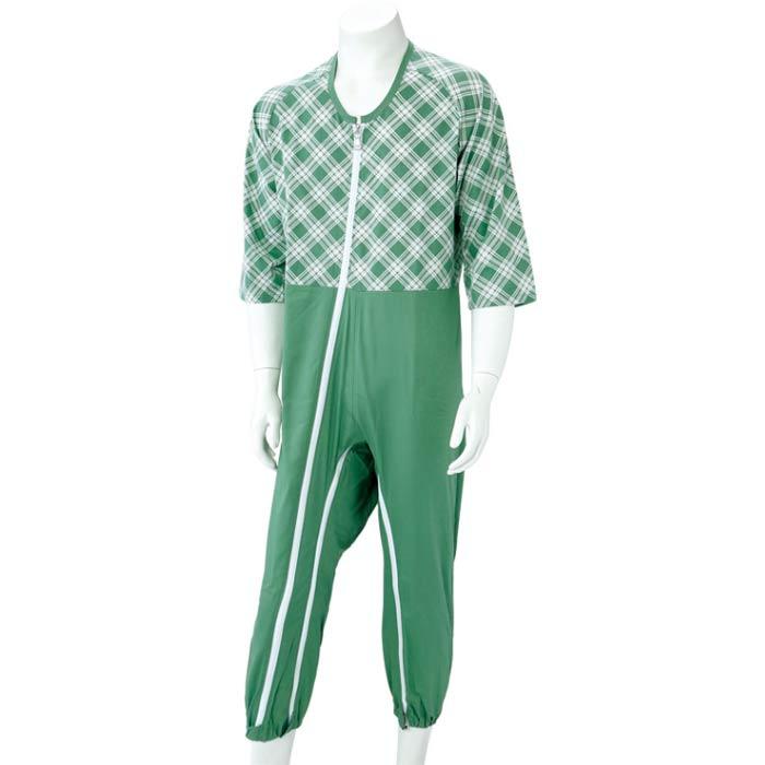 介護用 つなぎ パジャマ 八分袖 （on733394） フルオープン (全開