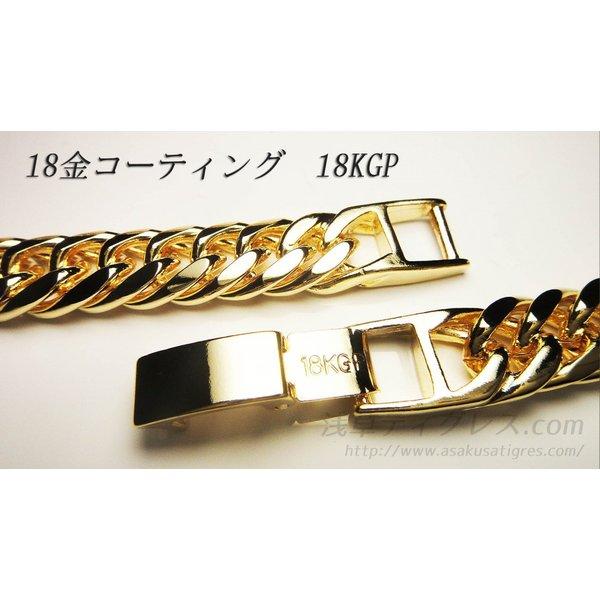 ダブル喜平ネックレス ４面カット ロジウム/18金コーティング 7mm　50cm/60cm 太め メンズ｜asakusatigres｜03