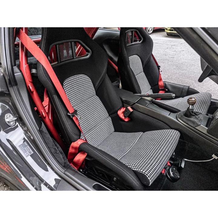 レストア用シート生地　ポルシェ・ぺピタ(Pepita)　ホワイト／ブラック