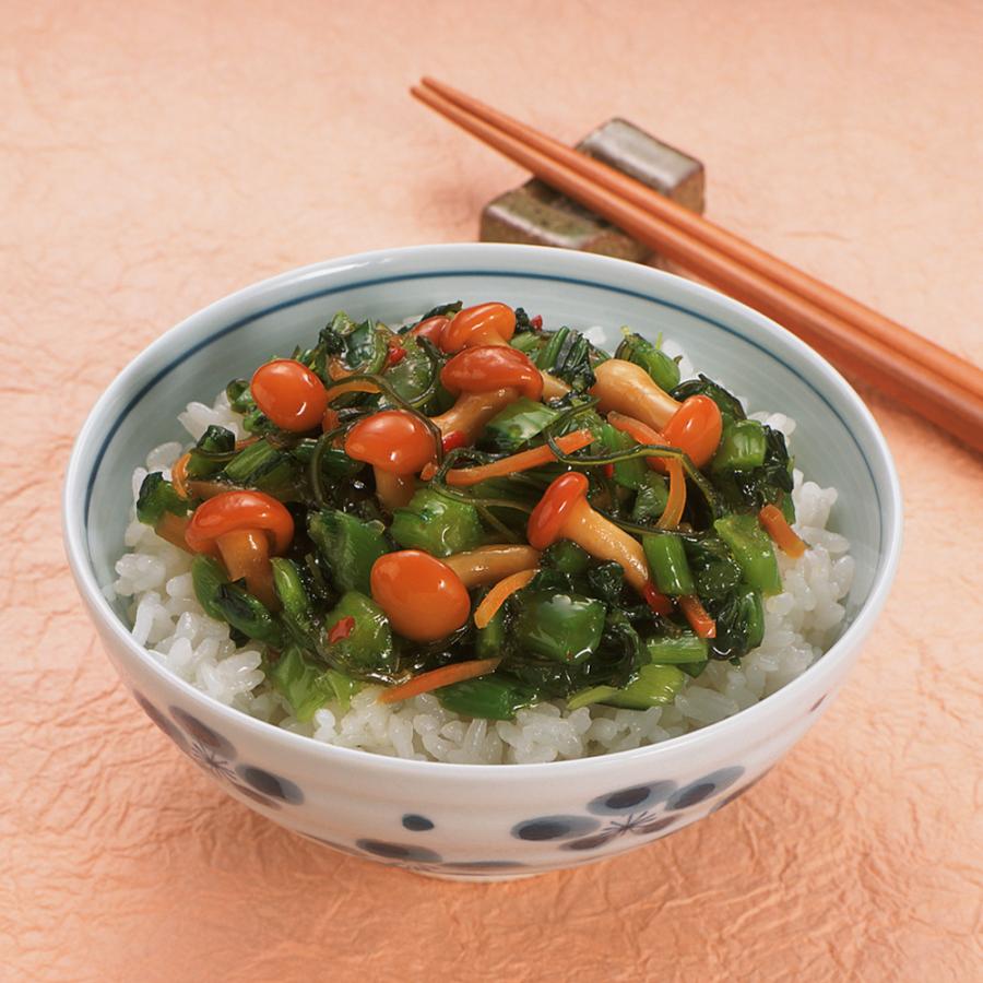漬物 国産 なめこ入り野沢菜こんぶ125g 6個入 (要冷蔵) ご飯のお供 野沢菜昆布 なめこ野沢菜 やまうの漬物 | やまう | 02