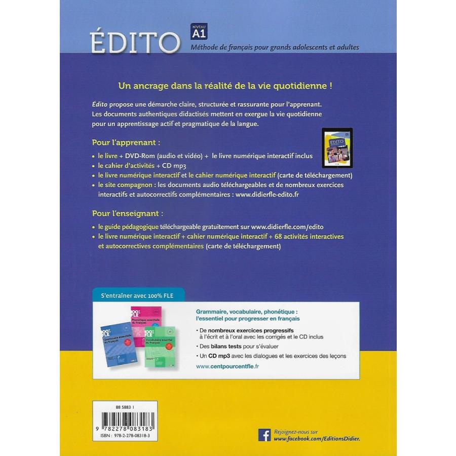 EDITO A1 LIVRE + DVDROM + LIVRE NUMERIQUE INTERACTIF (EDITO) 9782278083183Asanobooks 通販