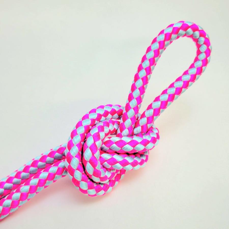 ナイロン8打柄ロープ8mmピンク×グレー100m巻 : アサノファイバ