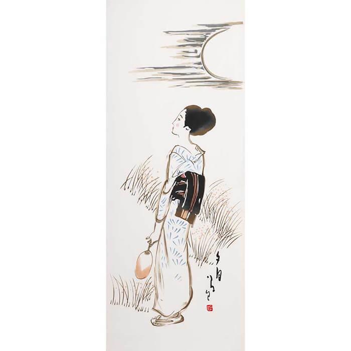 手ぬぐい 夕月 竹久夢二 夏 注染てぬぐい 飾る 日本製 : 手ぬぐい専門 