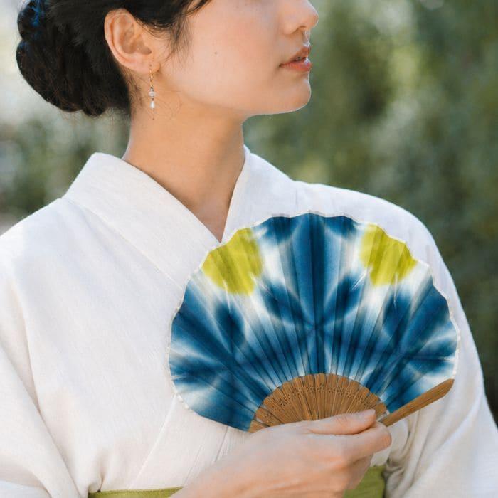 手ぬぐい扇子 有松絞り 夏 ギフト : 手ぬぐい専門店 麻布十番 麻の葉