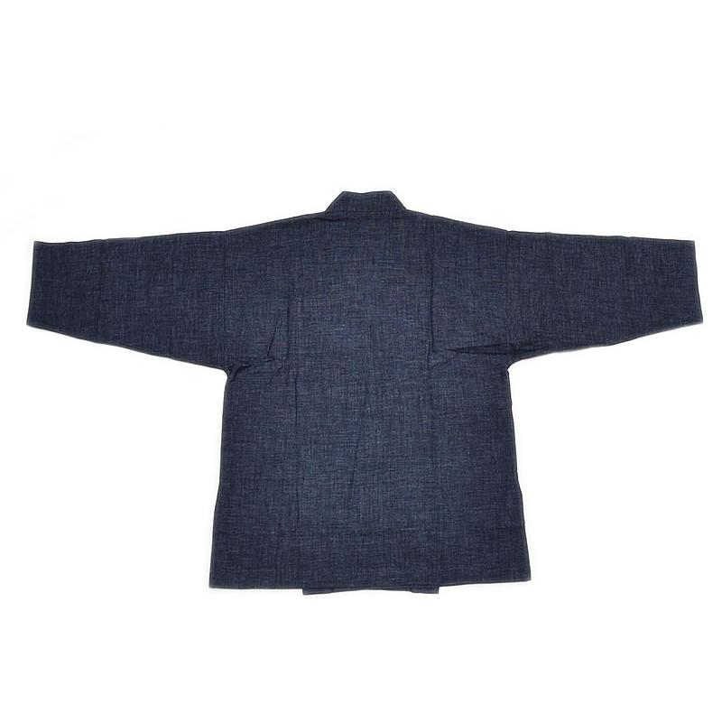 玄照堂 藍染 ピンチェック縞 作務衣 -藍色系/ S・M・L・LLサイズ